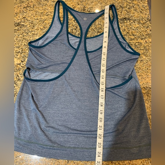 Lululemon Women’s Run The Day Tank Heathered Nile Blue / Nile Blue - Picture 7 of 9